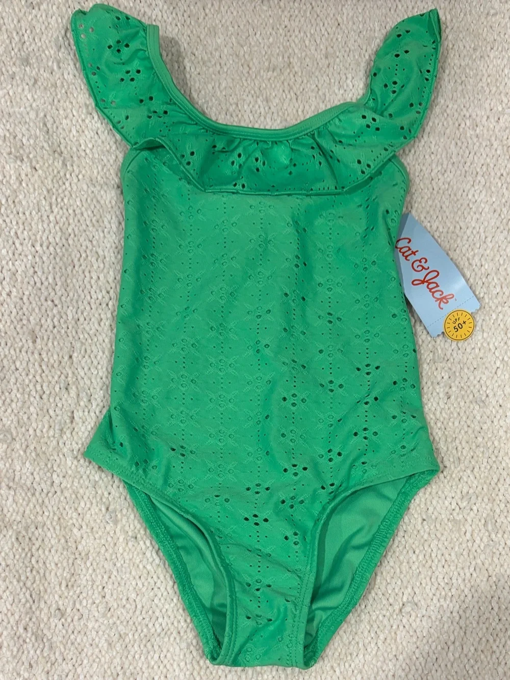 NWT Ruffle Eyelet One-Piece Swimsuit